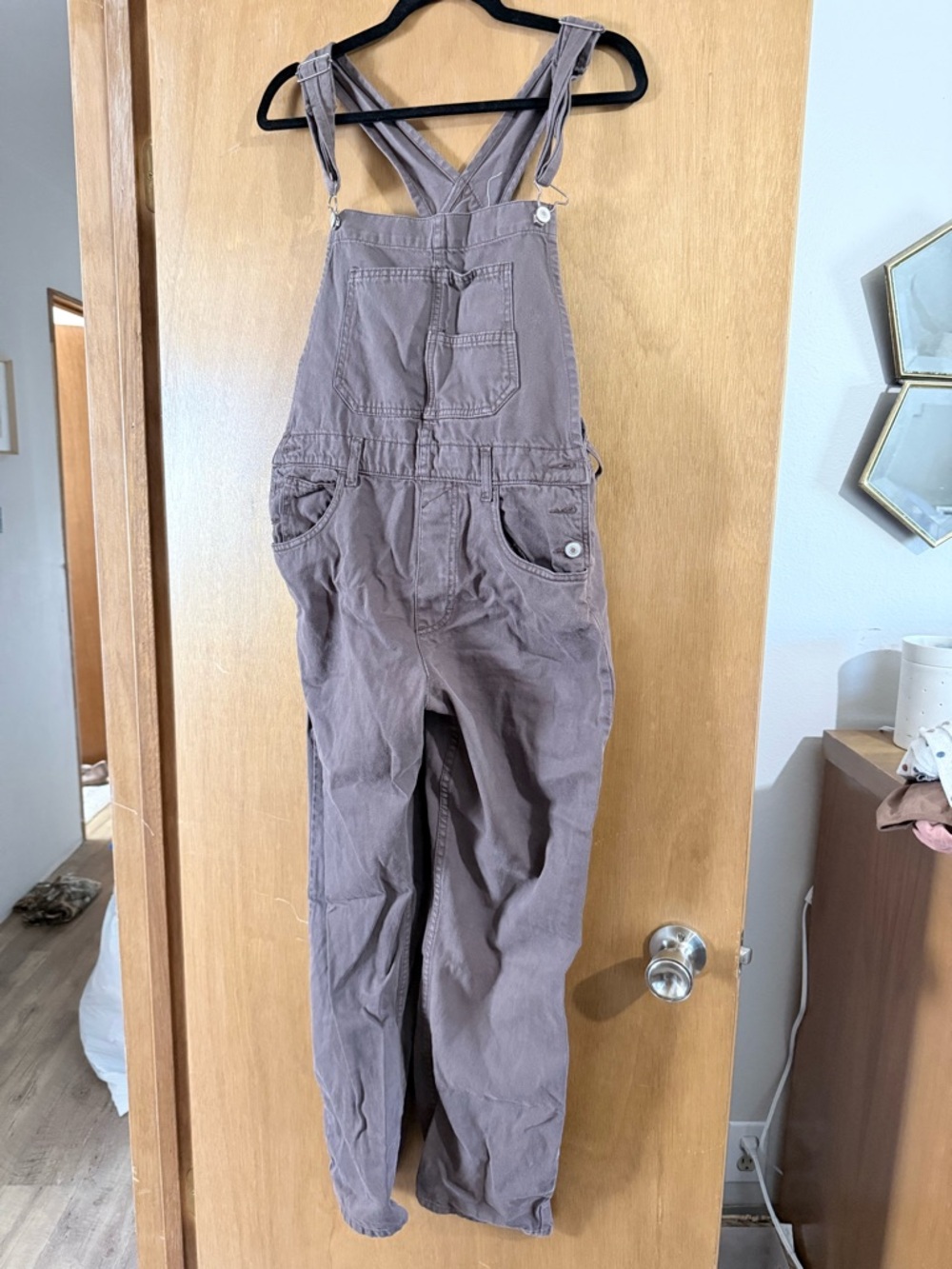 Casual Cotton Overalls in brown.